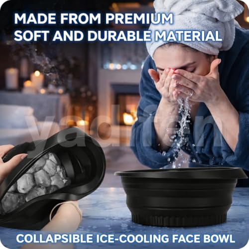 Image of Ice Face Bowl for Dip - Silicone Dipping Facial Bucket, Foldable Dunk Water Bath for Skincare (1)