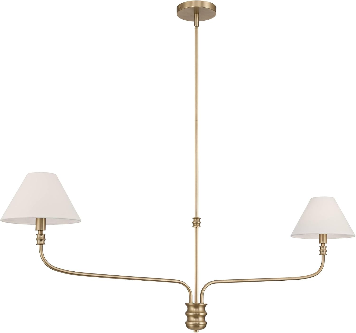 Possini Euro Design Possini Euro Nikos 48" Wide Matte Brass 2-Light Shade Pendant Light
