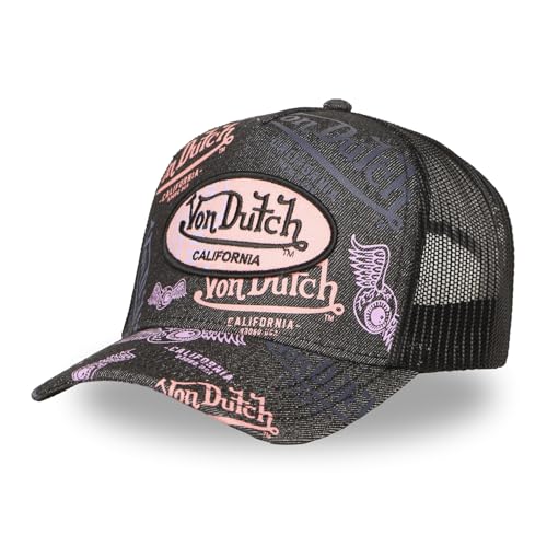 Casquette Von Dutch à logos multicolores et filet trucker réglable