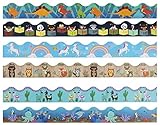 Bulletin Borders - 6-Pack Bulletin Board Borders, Cute Animals Theme Decorative Trimmers, Border Trim for Classroom, School, 2.25 x 36 inches