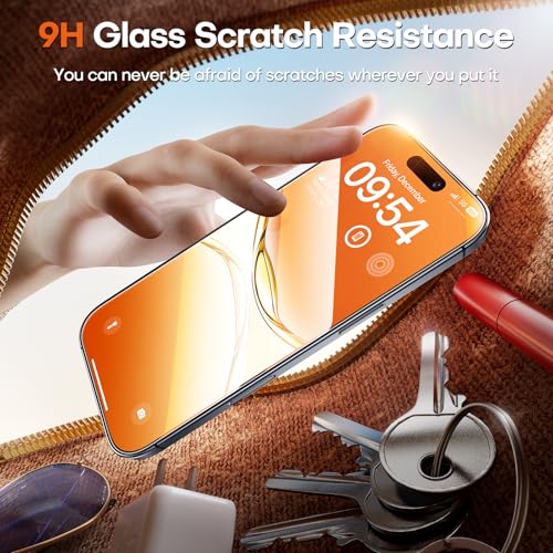 Image of TOCOL for iPhone 17 Screen Protector 6.3 inch 9H Hardness Military Grade Shatterproof HD Tempered Glass for Full Coverage Protection 2 Pack