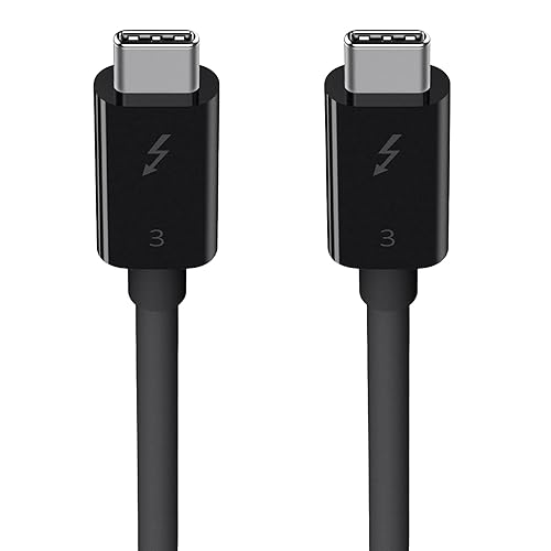Belkin Cable Thunderbolt 3 (USB-C a USB-C)  Cable USB C para MacBook Air, Galaxy, Apple TV y más, carga rápida de hasta 100 W, hecho para