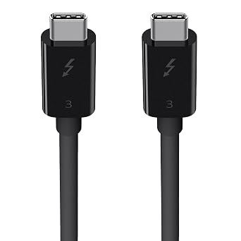 Belkin Thunderbolt 3 Cable (USB-C to USB-C), 100 Watts (1.6 Feet/ 0.5 Meters) - F2CD084bt0.5MBK, black