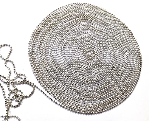 Image of GoSetGet! 1.5mm Silver Metal Ball Chain for Jewelry Making, Crafts, Decorative, Long Lasting Shine (12 Mtr Silver)