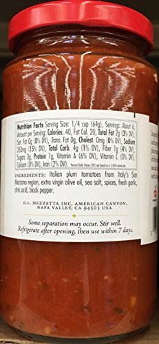 Mezzetta Pizza Sauce Italian Plum Tomatoes 14.0 Ounce Jar (Pack Of 3) #TOP1
