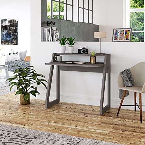 Fytz Design Computer Desk for Bedroom, Office & Small Spaces - Writing Desk Ideal for Students, Kids, Adults - Modern Design Compact Desk with Display Shelf