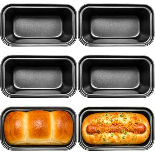 Zddaoole 4 Pack Mini Loaf Pans Set 6 x 3.4 x 2 In Tiny Meatloaf Pans Small Banana Bread Tins Stainless Steel Baking Pans for Homemade Cake Brownies