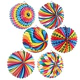 ★ 6 faltbare Farbpapierlaternen, einzigartige Farbdruckmuster aus strapazierfähigem Papier, farbenfroh und auffällig.