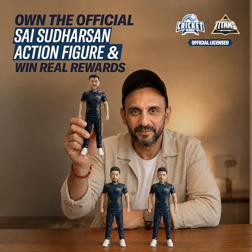 Image of Action Figure, 7 Inch Sai Sudharsan | IPL Edition, 360 Rotatable Head, Cricket Player, For Fans & Collectors