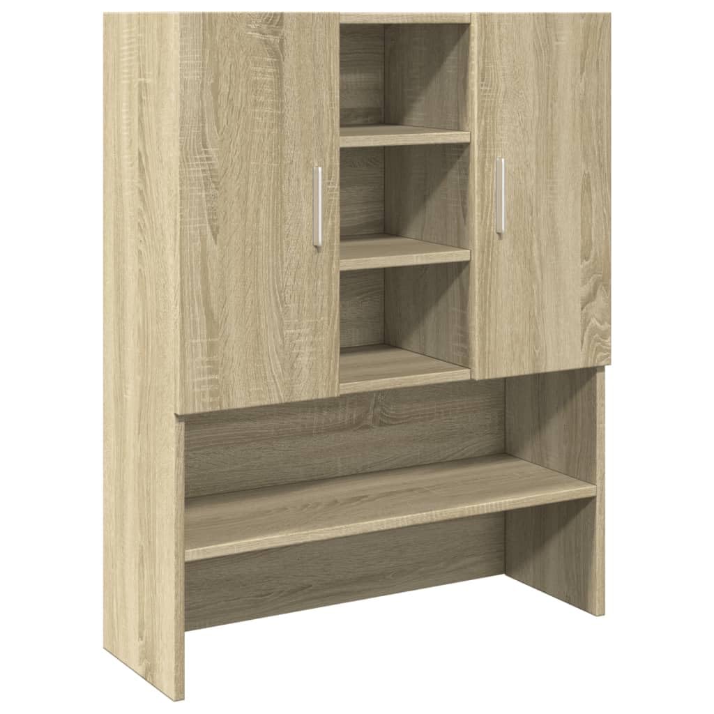 vidaXL Armario de Lavadora Roble Sonoma 70,5x24x90 cm, Armario para lavandería, Armario para cesto de Ropa, Estante para Lavadora, Armario para baño