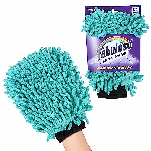Fabuloso Microfiber Cleaning Mitt, Teal, One Size Fits All - Lint...
