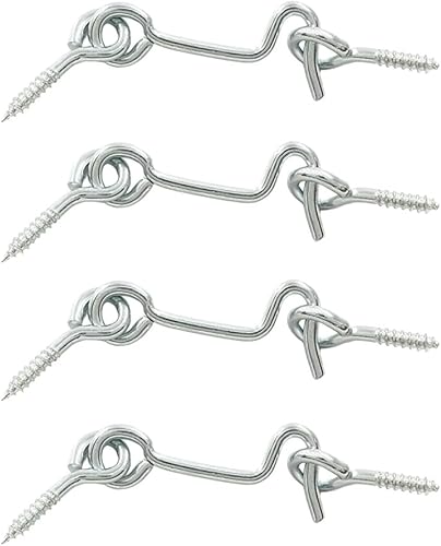 Miniatura 6 de Paquete de 4 ganchos giratorios de cabina de 1.5 pulgadas y pestillo de ojal, cerradura de puerta y ventana de acero al carbono con tornillos de