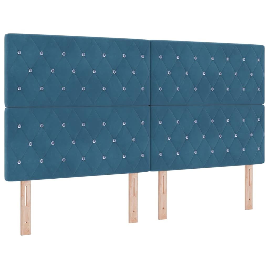 Cabecero Azul Oscuro 180 cm Terciopelo Pino Macizo Diseño Moderno Resistente y Duradero para Dormitorio Juvenil Fondo de Cama