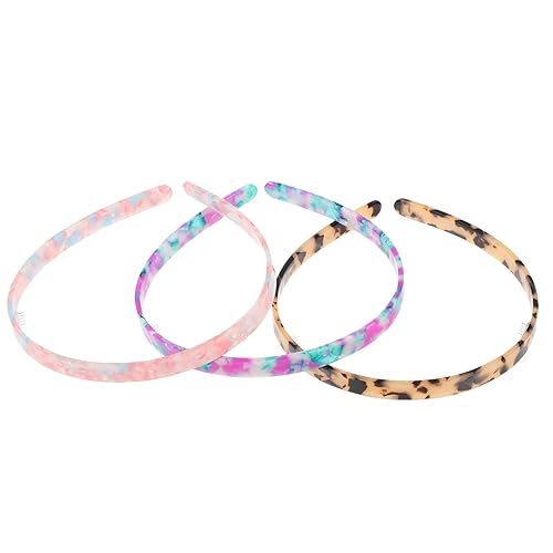 MUCKLILY 3pcs Vintage Acetate Hair Hoops Set, Tortoise Shell Color,