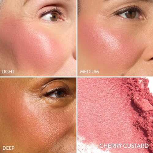 Image of LAURA GELLER NEW YORK Baked Blush-n-Brighten for Mature Skin - 04 Cherry Custard - Powder Blush Won't Settle into Fine Lines - Buildable Natural Finish - Longlasting Formula - Made in Italy