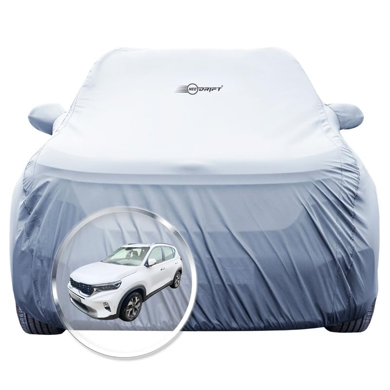 Image of NEODRIFT 'SilverTech' Car Cover Kia Sonet (100% Water-Resistant, All Weather Protection, Tailored Fit, Precision-Fit & Breathable Fabric)