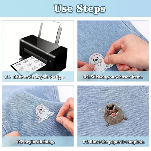 image for Mecefeno Sticky Water Soluble Embroidery Stabilizer, 8.3