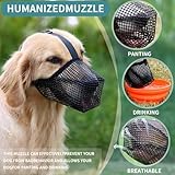 Maulkorb für Große Hunde, Atmungsaktive Haustiermaske Hundetraining, Maulkorb Mittlere für Beißen Kauen, Soft Mesh Maulkorb für Kleine Mittlere und Große Hunde (Schwarz, L)