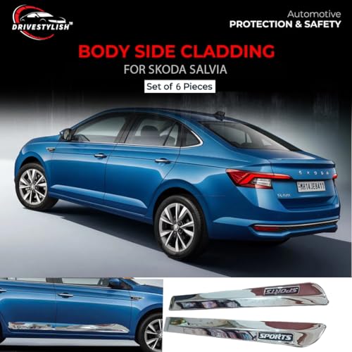 Image of Car Door Body Side Beading /Molding /Cladding for Skoda Slavia Set of 04