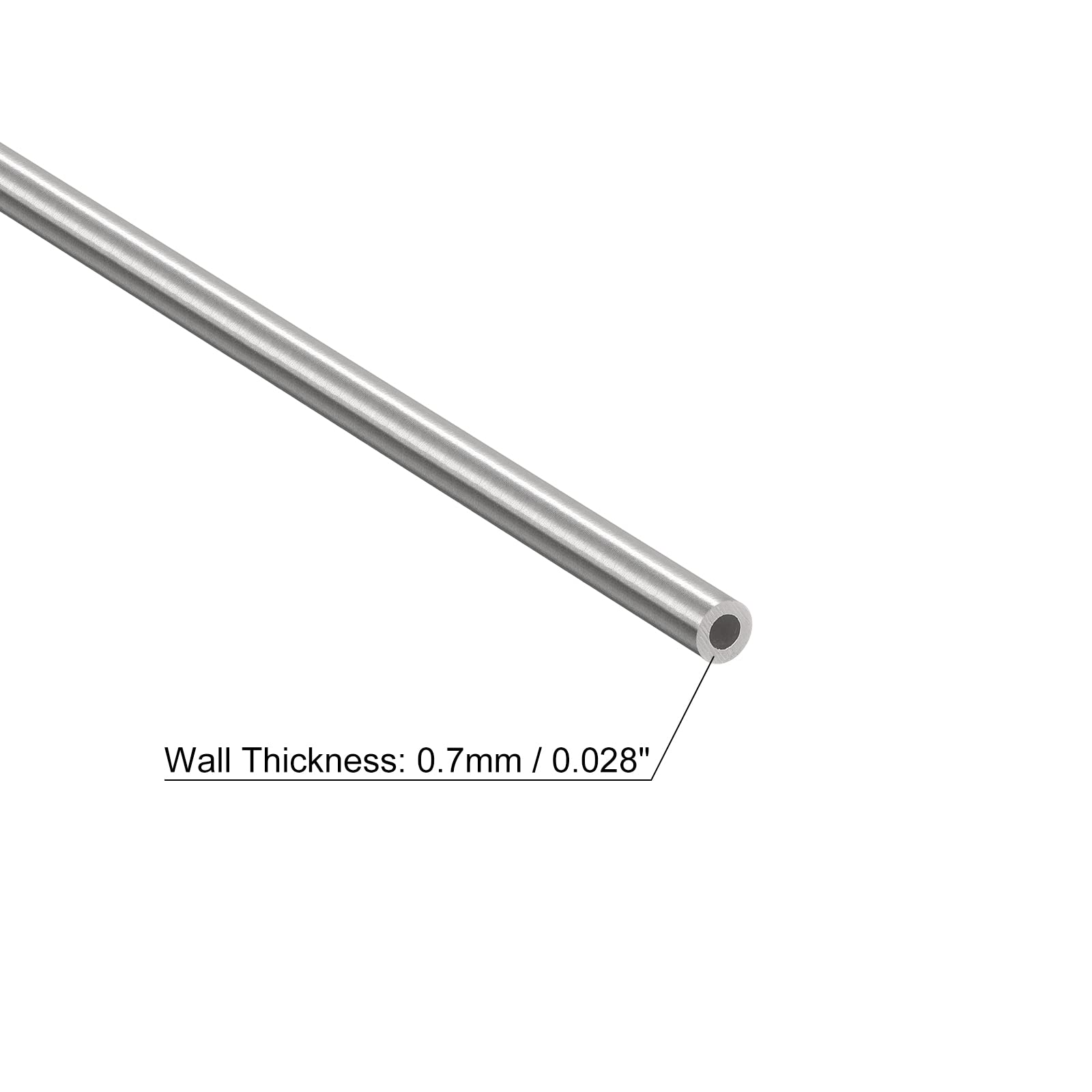QUARKZMAN 304 Rura kapilarna ze stali nierdzewnej, OD 3mm x 0,7mm gruba ściana 250mm długość metalowa rurka do maszyn przemysłowych, 2 szt
