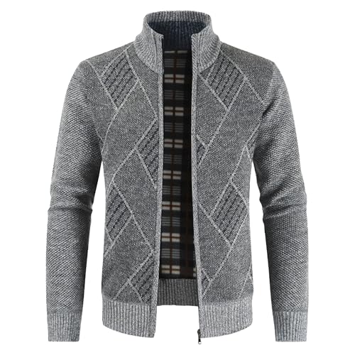 Cardigan col montant zippé homme le gilet chaud anti-courants d'air