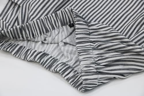 chouyatou Women's Vertical Striped High Waist Maxi Skirt Vintage Floral Cotton Long Skirt with Pockets3