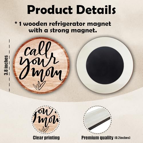 Imán de Madera Decorativo Redondo para Refrigerador miniatura 2