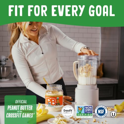 Image of PBfit 8 Ounce Organic Peanut Butter Powder, Powdered Peanut Spread from Real Roasted Pressed Peanuts, 7g of Protein 7% DV, Gluten-Free, 60 calories, 87% less fat (Pack of 1)