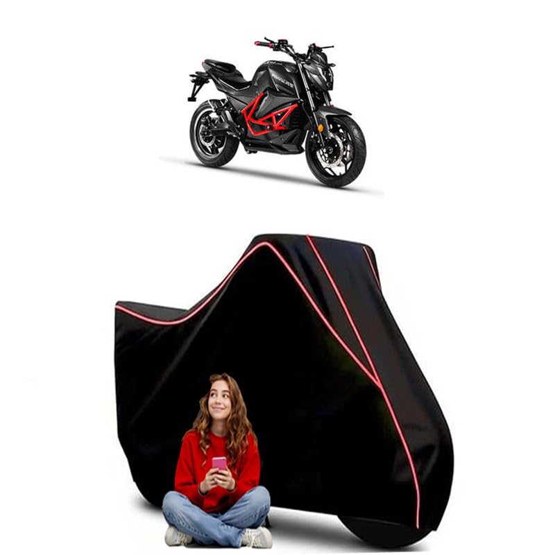 Image of e-Bike Hurricane Scooty Bike Cover Water Resistant Outdoor Use Universal Fit Scooters Motorcycles Heavy Duty UV Protection Dust Rain Scratch Resistant Elastic Bottom Black Blue Piping