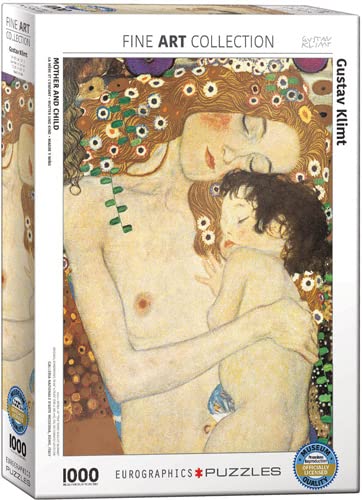 1000 Teile Puzzle - Puzzle - Gustav Klimt - Mutter und Kind + Puzzle Alu Rahmen für 1000er