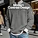 2026 Men's Casual Fashion up Collar Contrasting Zipper Sweatshirt, Loose and Simple Waffle Half Zip Pullover Men (US, Alpha, X-Large, Regular, Regular, Gray)