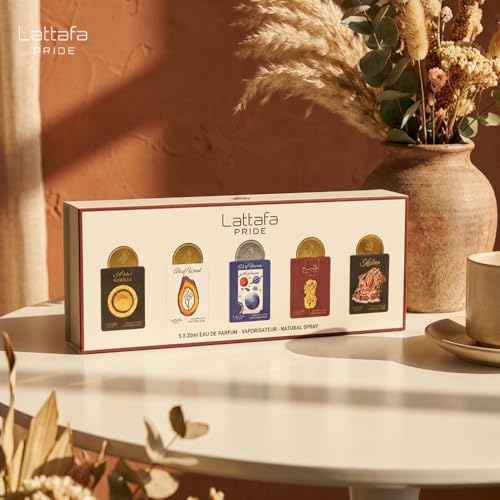 Lattafa Pride Eau de Parfum Geschenkset Kollektion Nr. 3 (5 x 20 ml) | Luxuriöses Parfüm-Geschenkset für Damen & Herren | langanhaltende arabische Düfte | Reise-Mini-Sprays