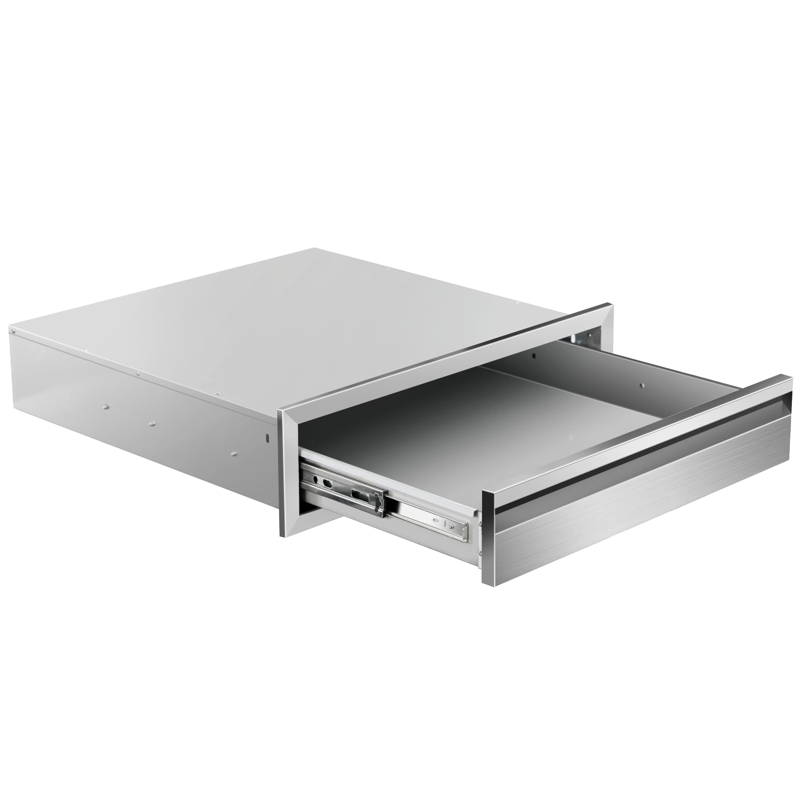 Outdoor Kitchen Drawers 24" W x 6.5"H x 23"D Stainless Steel Drawer BBQ Single Drawers with Hidden Handle for Outdoor Kitchen Island, Patio Grill Station