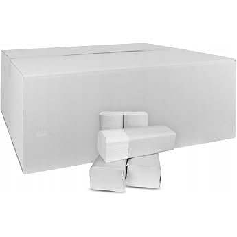 4000 Sheets of Folding Hand Towels Paper Hand Towels Premium V/ZZ Fold 2-Ply 25 x 21 cm ZZ-Fold White Cellulose