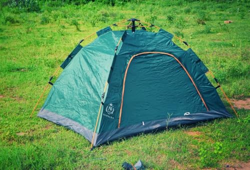 Image of Outdoor Captain Tent Water-Resistant Portable Instant Camping Tent for 1-2 Person Tent (Green)