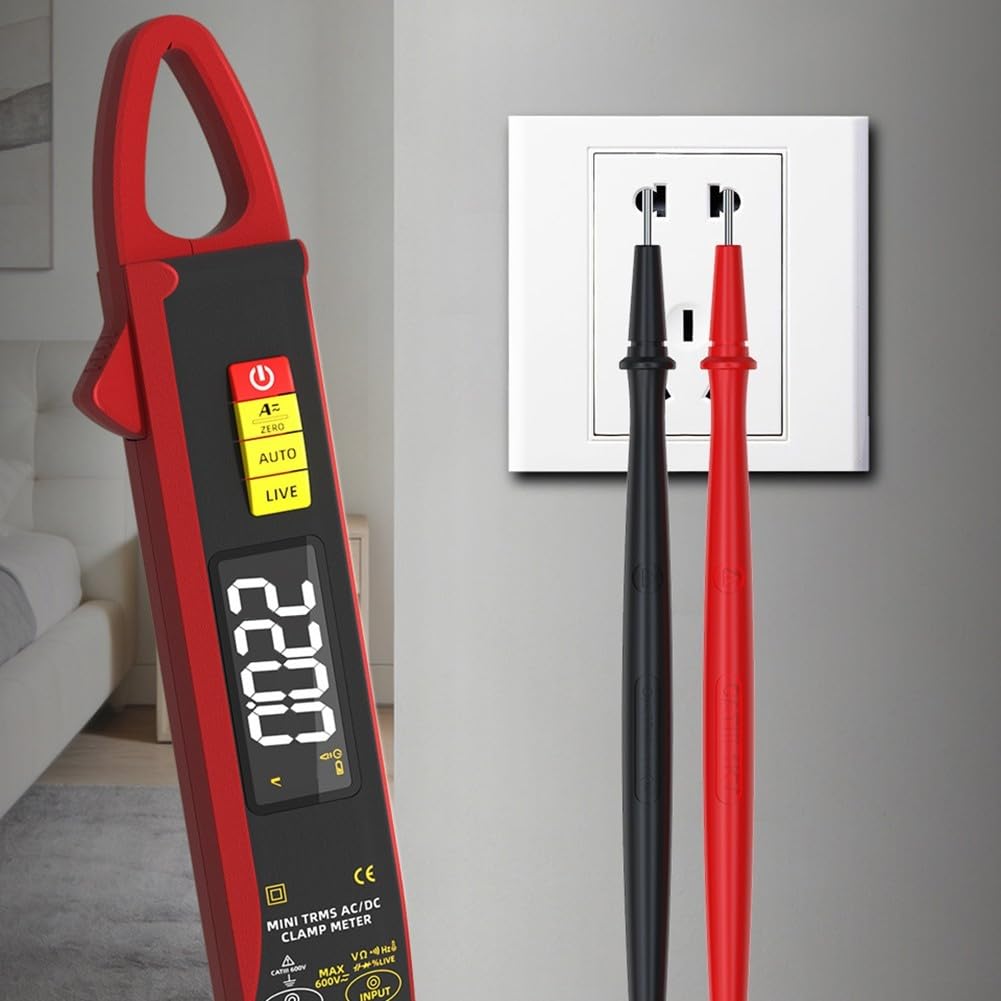 UX2 Digital Clamp Meter 200A AC DC Corrente Tester True RMS Auto Ranging Multimetro con Rilevamento NCV per Cablaggio Elettrico 23mm Jaw