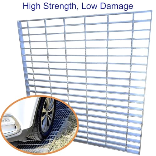 Image of Galvanized Steel Drain Grate, Driveway Channel Cover 32x32 in