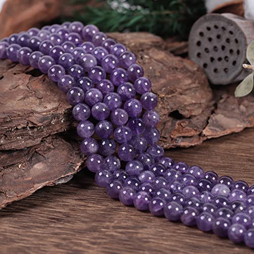 Nupuyai Amethyst 8mm Round Crystal Stone Beads for Jewelry Making DIY Bracelet Necklace Polished Stone Loose Beads Strand 15" - Image 3