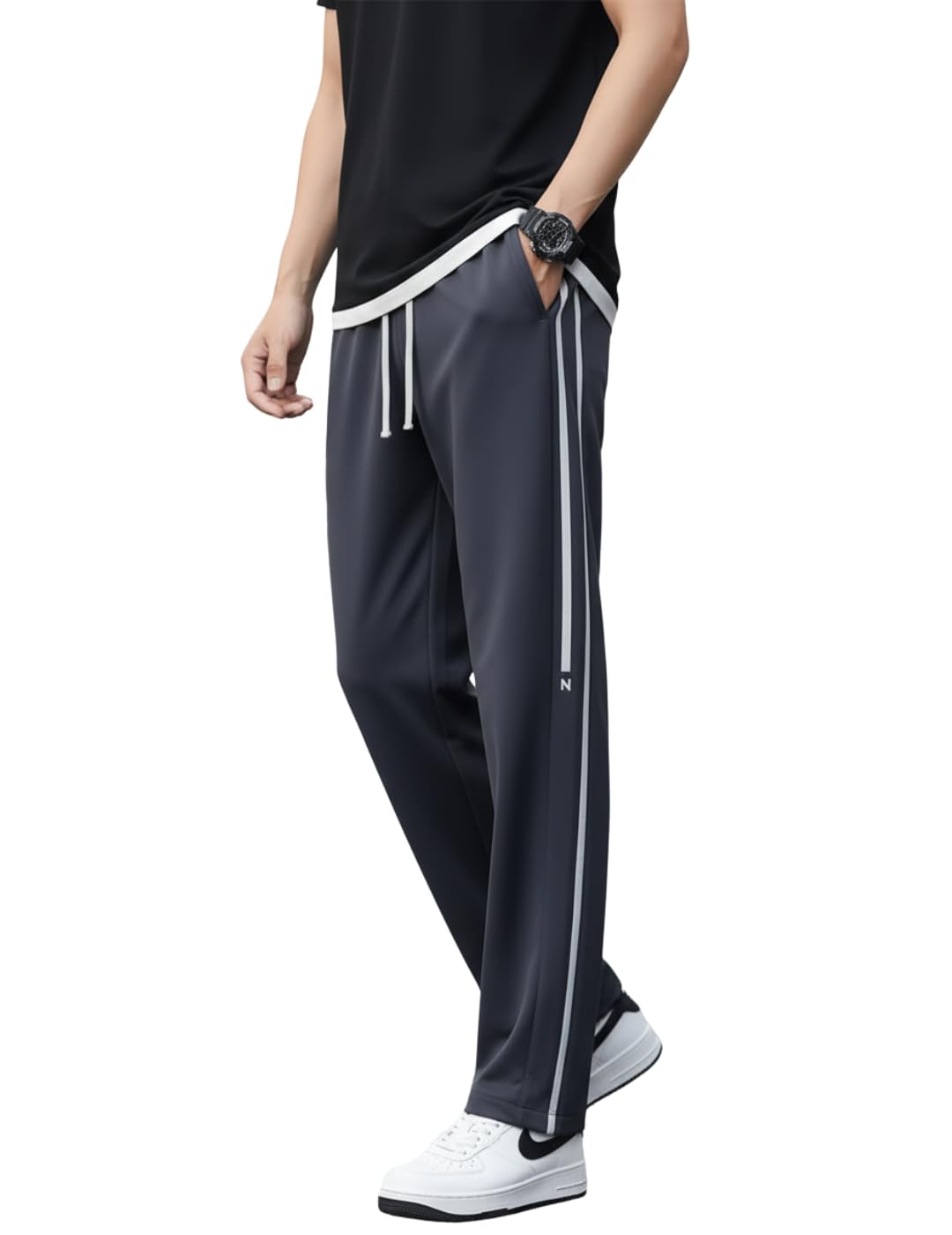 mack jonney Men’s Striped Track Pants | Side Stripe Design | Regular Fit | Casual & Athleisure Wear |Pack of 1-MMJ-110-picture-30