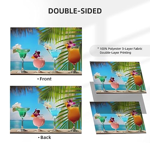 Drapeau de plage tropicale double face résistant pour décoration de cour