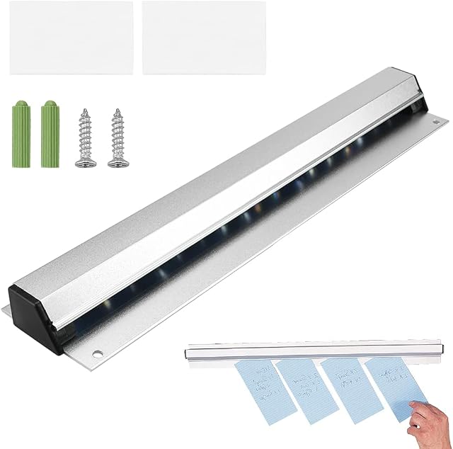 JUNMEIDO Tab Grabbers Aluminium Ticket Rail Wall Mount Bill Receipt Holder 30cm/12 inch Restaurant Kitchen Order Hanging Rack Bar for Catering, Cafes, Pubs, Bars Hold Orders Tabs Papers Securely