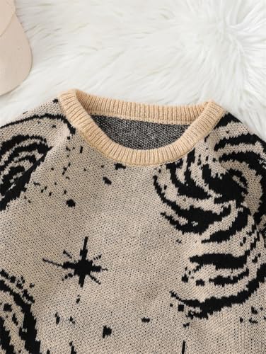 Men's Casual Pullover - Street Ripped Abstract Starry Sky Pattern Round Neck Knitted Sweater3