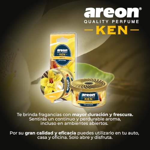 Image of AREON Ken 1.23 Oz. Canister Car Air Freshener Pads in A Can (4-Pack) (Vanilla)