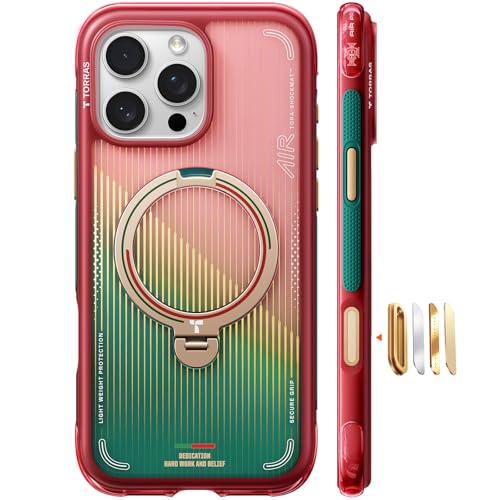 Image of TORRAS x Portuguese Football Federation Limited Edition, Ostand Q3 Air for iPhone 16 Pro Case, 360 Magnetic Stand, Fit for MagSafe, Mil-Grade Drop Tested, World Cup Inspired, Glory Slash