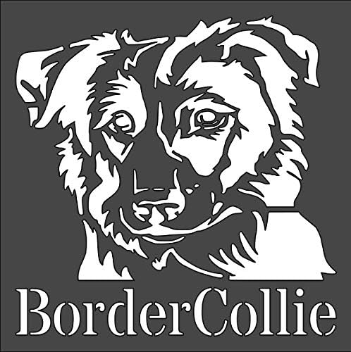 1 PCS Custom Cut Stencil Border Collie Dog Crafts, Arts, Scrapbooking - Painting on The Wall, Wood, Glass and Other