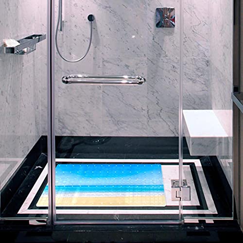 Tapis de bain antidérapant en PVC robuste avec ventouses de fixation