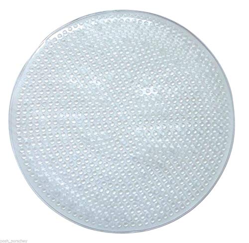 New BC White Extra Grip Suction Nonslip Corner Round Quadrant Shower Mat Disability (Clear) by Blue Canyon