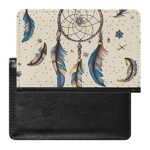 Porte-passeport étanche avec fentes pour cartes lune et attrape-rêves