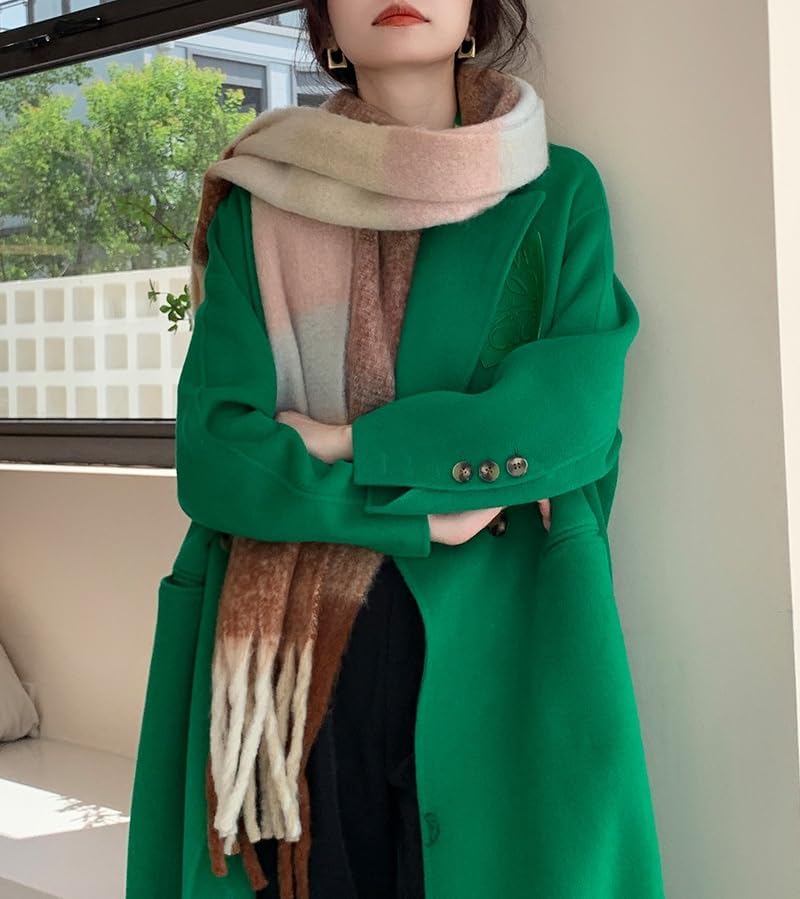 Chunky Scarf for Women Winter Plaid Thick Warm Long Shawl Wraps Cold Weather Big Christmas Fashion Blanket Scarves - Image 2