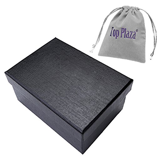 Top Plaza Men's Women's Reiki Healing Energy Natural Tiger Eye Stone Hematite Therapy Beads Macrame Adjustable Braided Link Bracelet(Set Of 3) #TOP6